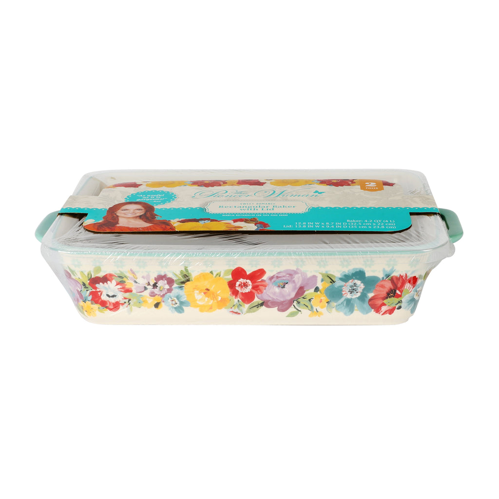 Ceramic 9X13 Baker with Lid, Sweet Romance