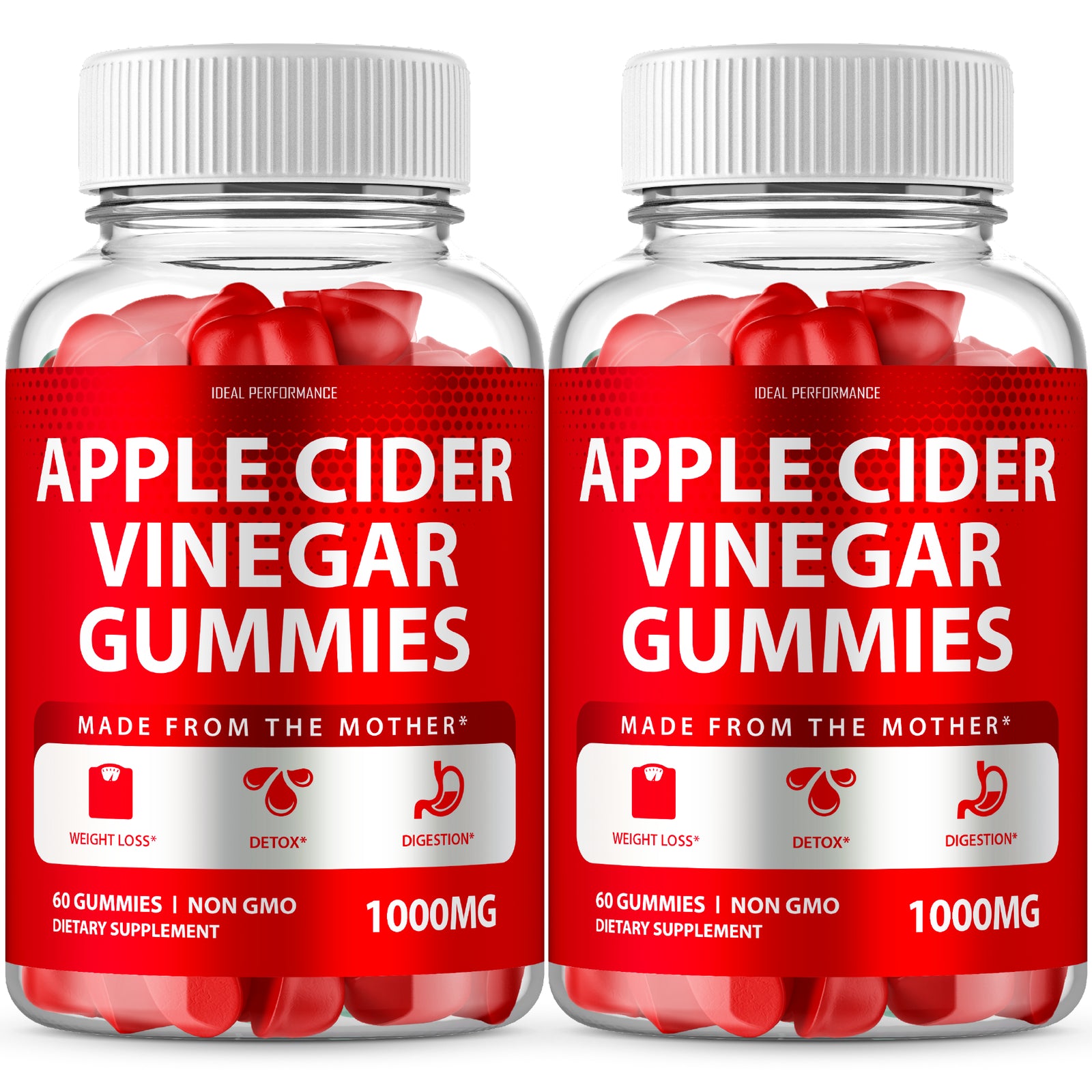Apple Cider Vinegar Gummies with Mother - 120 Count (2 Bottles)