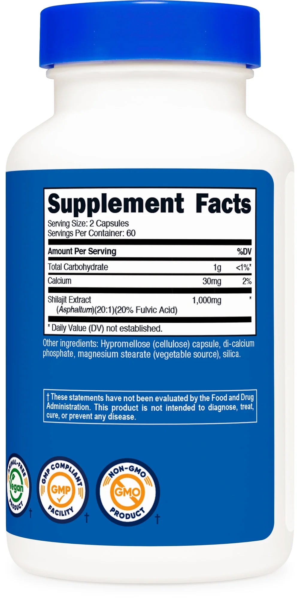 Shilajit Capsules (120 Capsules, 60 Servings / 1,000 Mg Shilajit per Serving