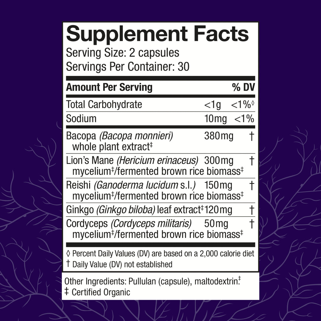 Host Defense Mycobotanicals Brain* Capsules - 60 Capsules (30 Servings)
