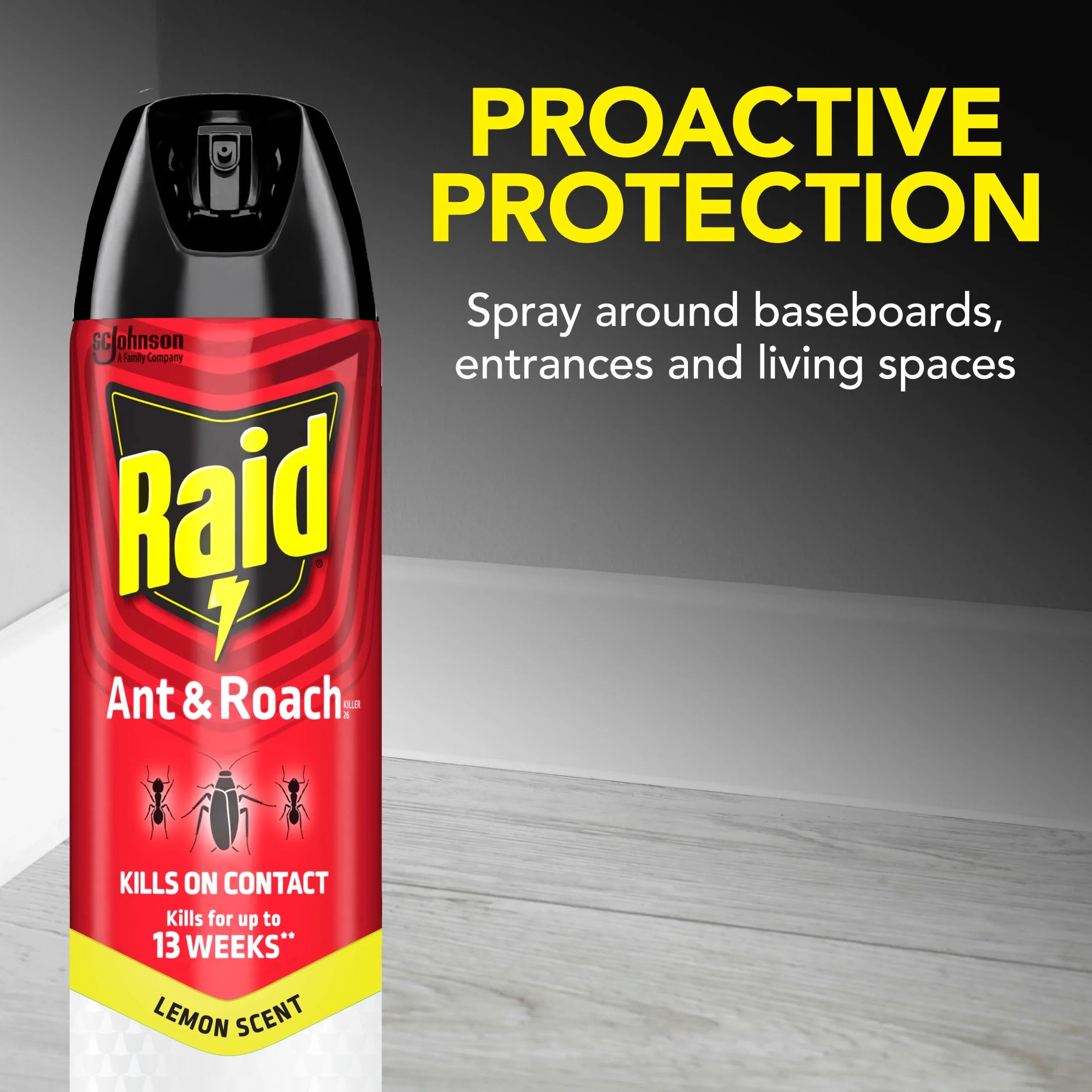 Ant and Roach Insect Killer Aerosol Insecticide, Lemon Scent, 17.5Oz