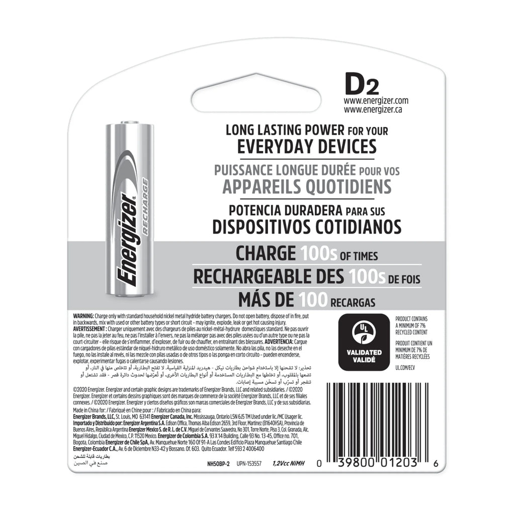 Rechargeable D Batteries (2 Pack), D Cell Batteries