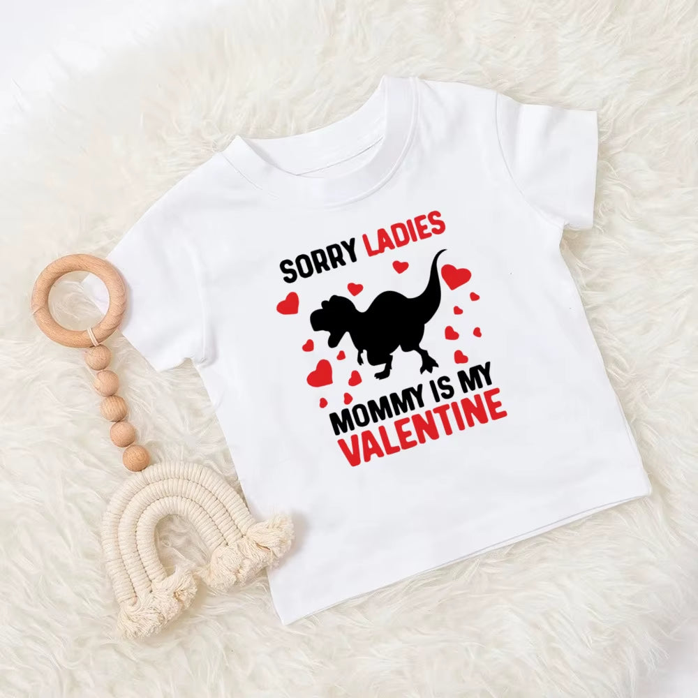 Mommy and Daddy'S Valentine Print Kids T Shirt Child Clothes Tops Boys Girls Shirt Valentine'S Day Party Present Casual Outfit