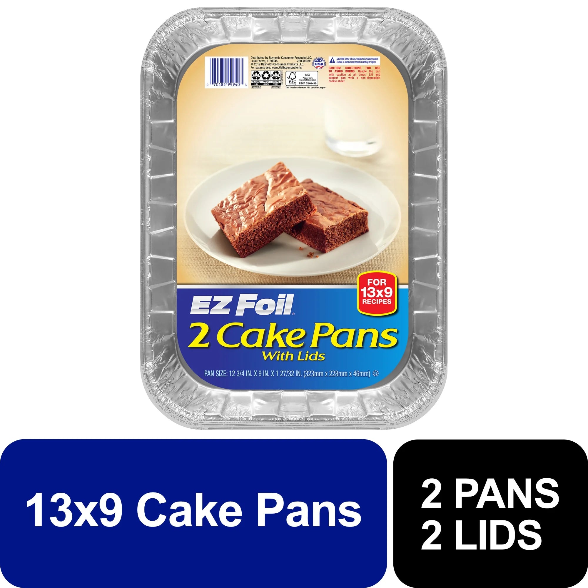 (9 Pack)  Cake Pans with Lids, 13 X 9 Inch, 2 Count