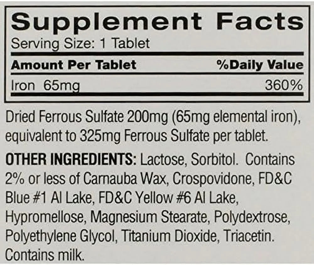 Original Iron Supplement, 325Mg Ferrous Sulfate, 120 Count
