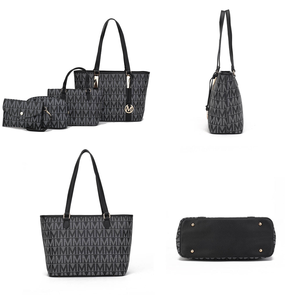 Marimar Women'S Tote Bag with Pouch and Wristlet, Signature 4 Piece Set by Mia K - Red