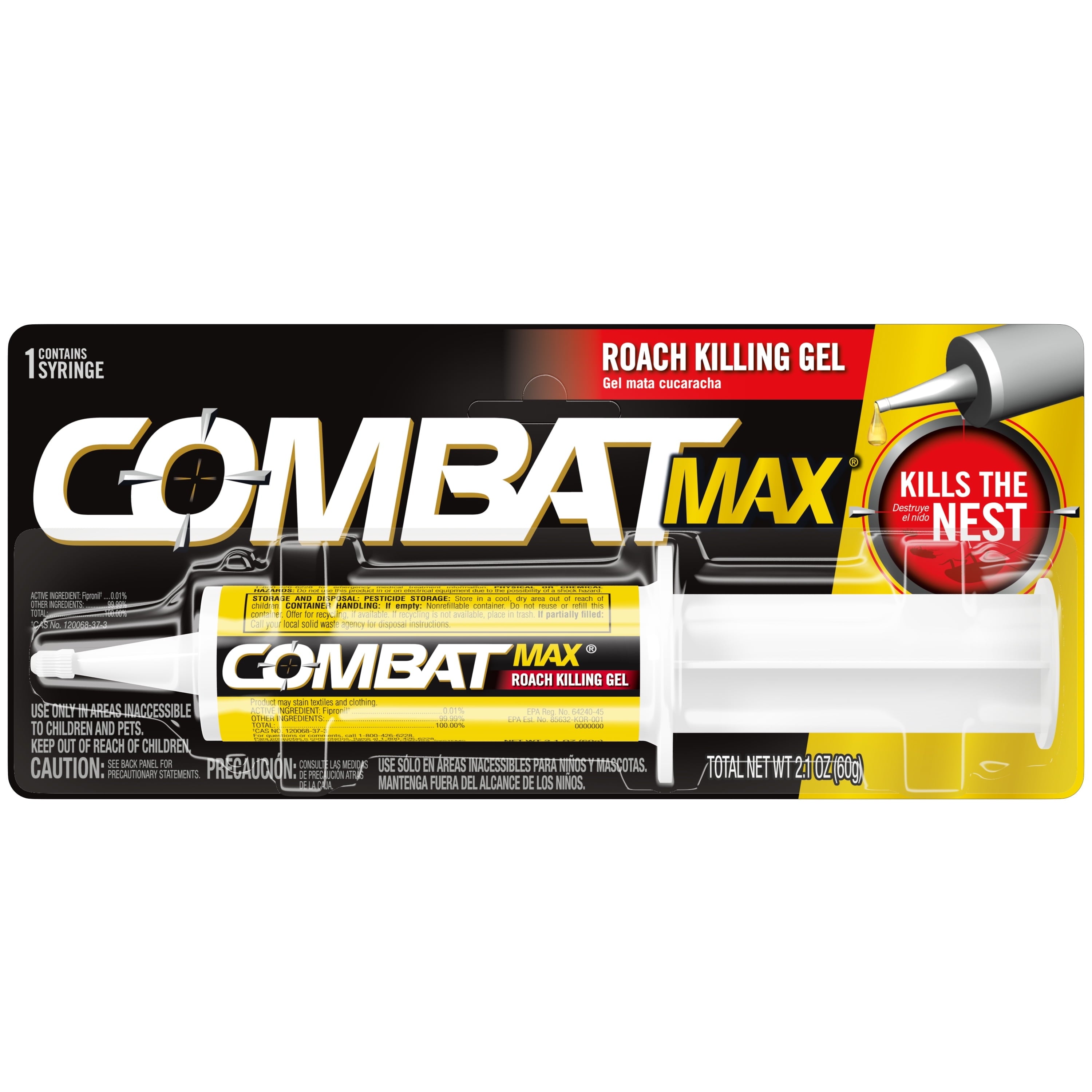 (3 Pack)  Max Roach Killing Gel for Indoor and Outdoor Use, 1 Syringe, 2.1 Ounces