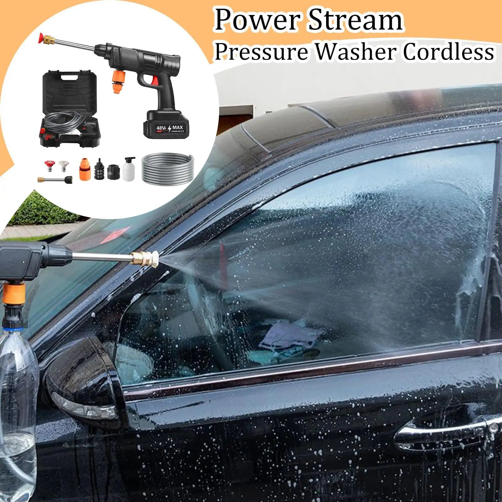 Portable Power Washer Electric Portable Cordless Washer Sprayer Rechargeable Sprayer Cleaner Machine Handheld Car Wash