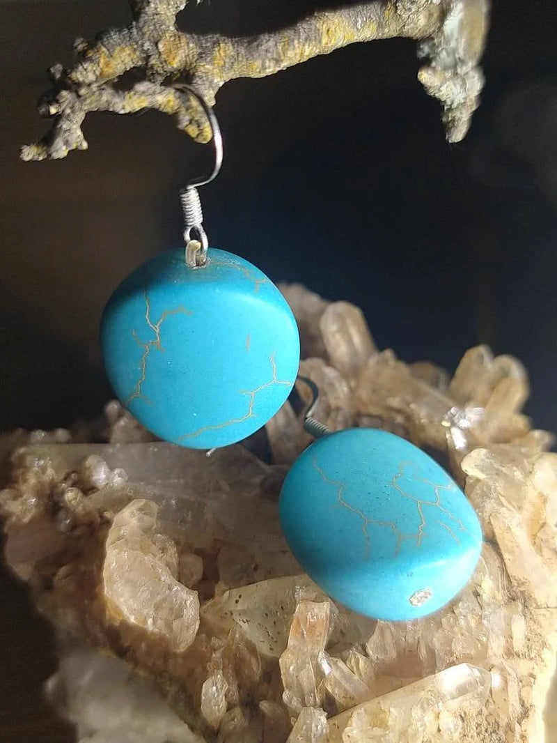 Turquoise and Sterling Silver 925, Beautiful Earrings Handmade with Love, an Exclusive Product, Valentine Day Gift Idea.