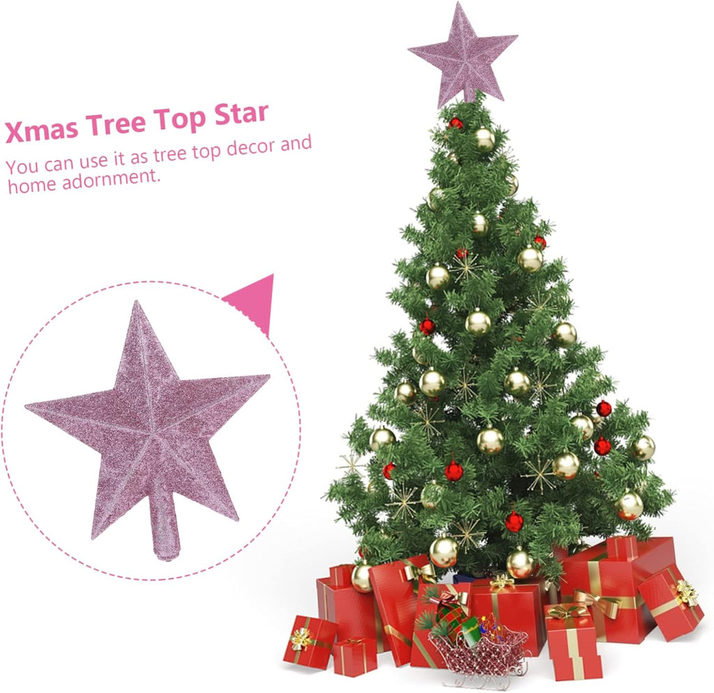 Gold Decor Silver Glitter Top Gold Trim Fairy Top Pink Tops Gnome Tree Topper Tree Topper Star Christmas Hanging Decor Holiday Treetop Ornaments Rose Holly Christmas Hat