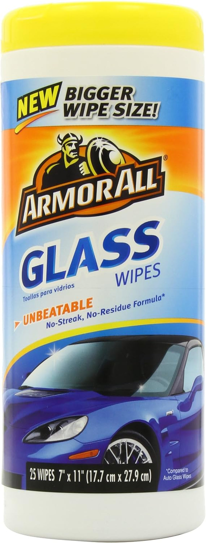 Glass Wipes, Car Glass Wipes Leave Streak Free Shine on Glass Including Tinted Glass, 25 Count