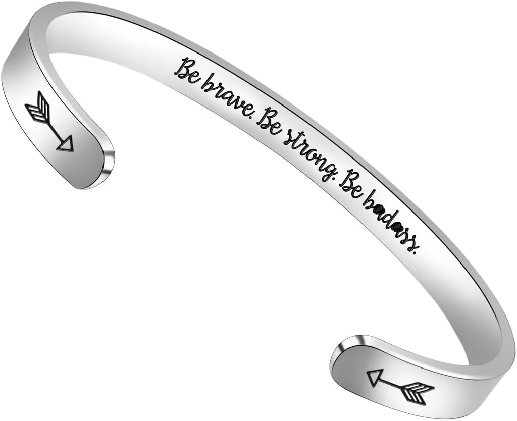 Inspirational Cuff Bracelet Bangle for Women Teen Girls - Birthday Jewelry Quotes - Friend Gift for Her Mom