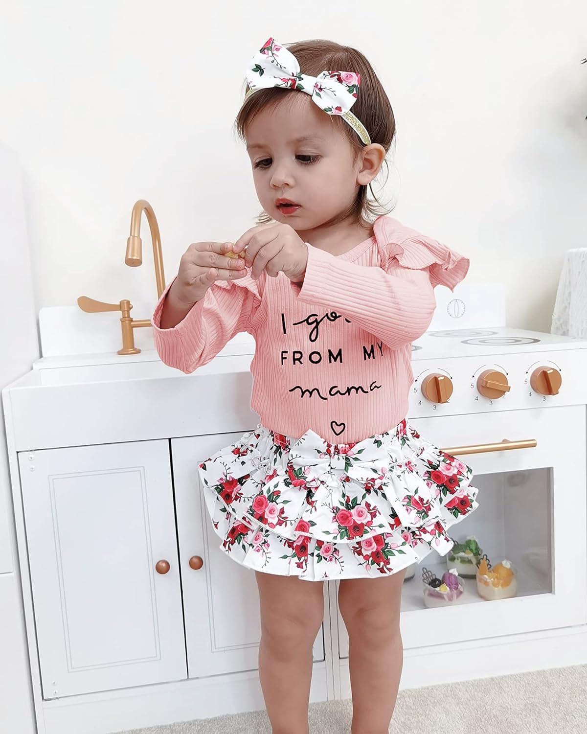 Newborn Infant Baby Girl Clothes Outfits Romper Baby Girl Skirt Set Floral Baby Clothes for Girls Fall Winter