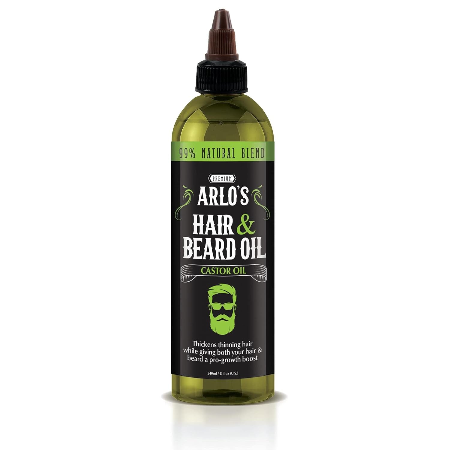 Hair and Beard Oil with Castor Oil 8 Oz. - Hair Oil, Mustache Oil and Beard Oil Growth