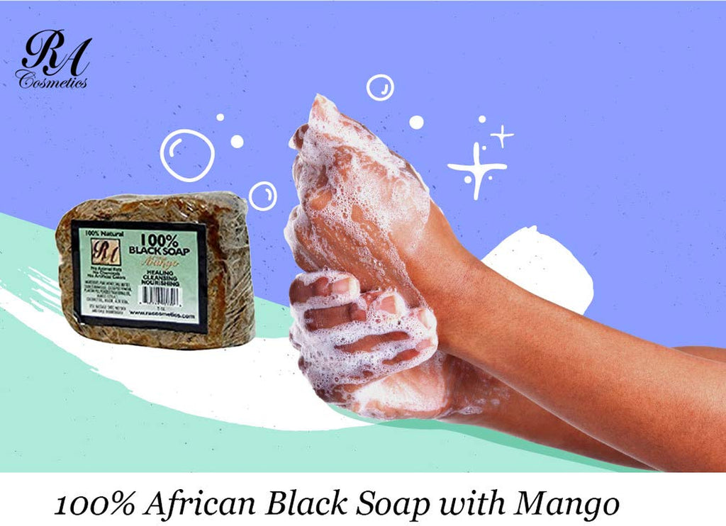 Natural African Black Soap with Mango Scent, 5 oz (141 g)