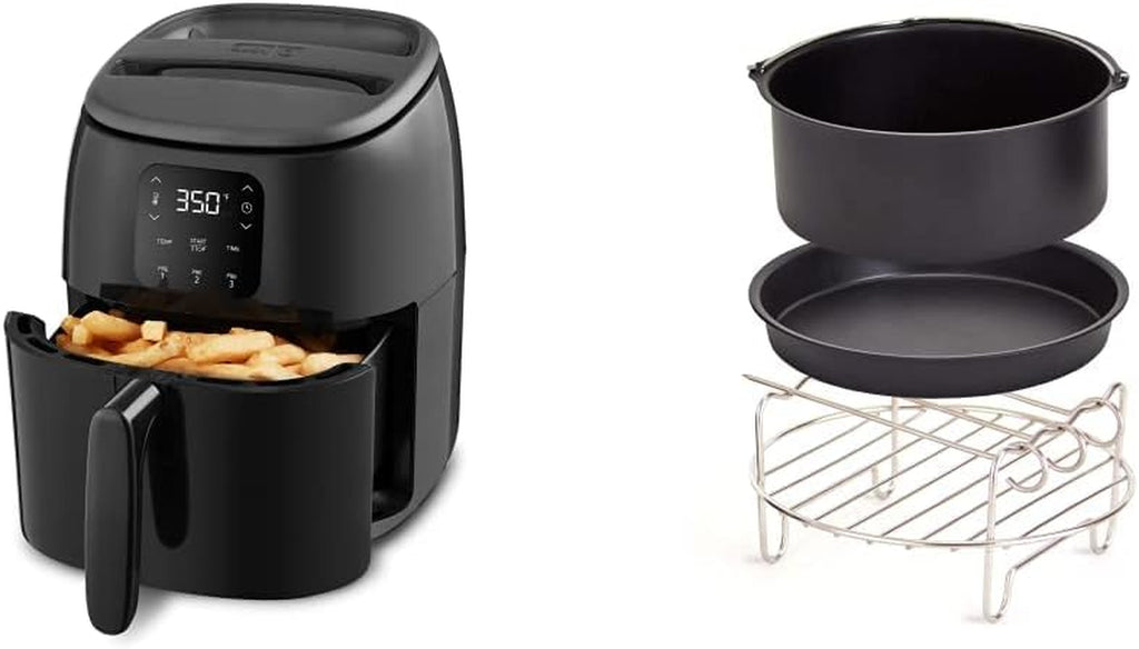 Tasti-Crisptm Digital Air Fryer with Aircrisp Technology + 6Pc Accessory Kit - Healthier Fried Food with Custom Presets