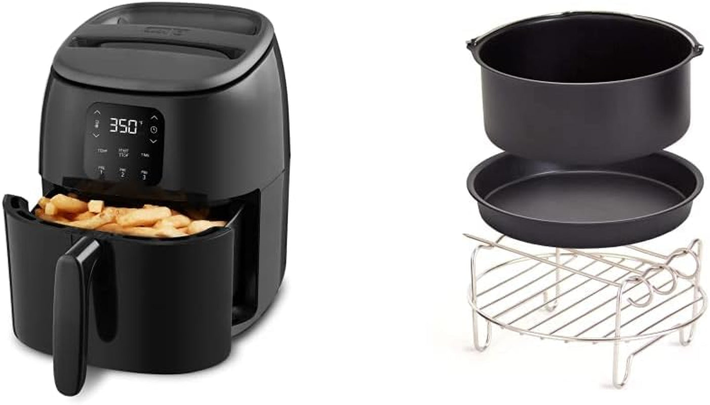 Tasti-Crisptm Digital Air Fryer with Aircrisp Technology + 6Pc Accessory Kit - Healthier Fried Food with Custom Presets