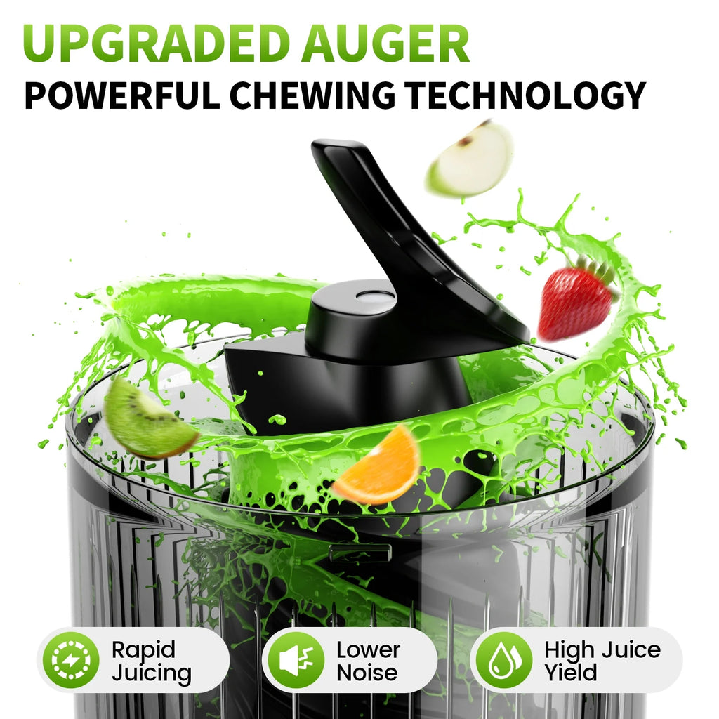 Cold Press Juicer Machine, 5.4 in Wide Feed Chute, up to 450W Professional Slow Masticating Juicer for Whole Vegetables & Fruits, Batch Juicing, Reverse Function to Clear Blockages