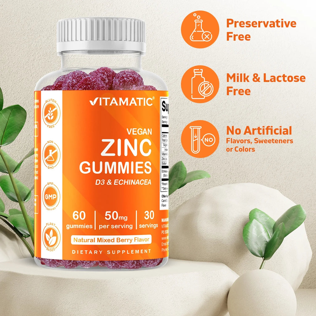 Zinc 50mg Vegan Gummies - 60 Count