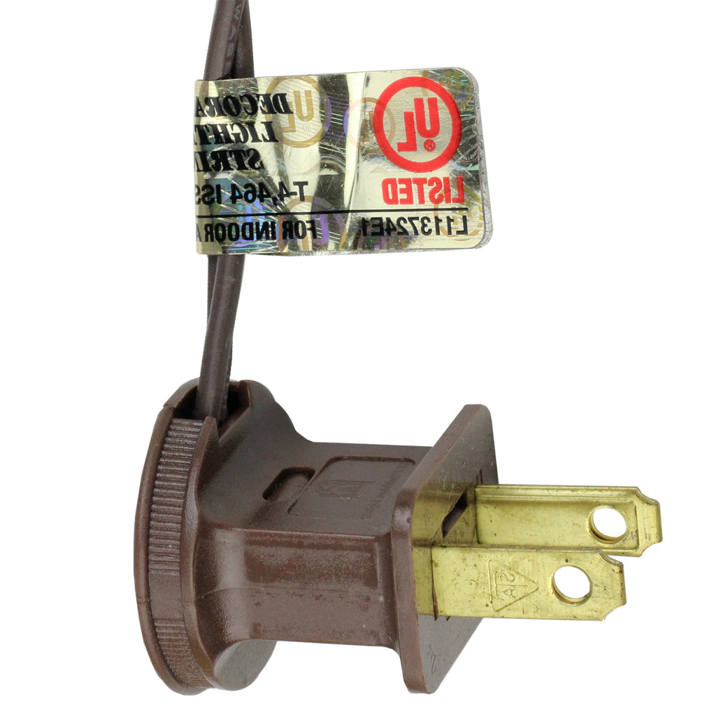 100 Warm White LED Faceted C7 Christmas Lights - 66 Ft Brown Wire