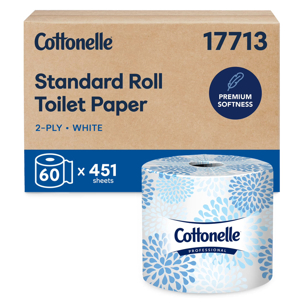 Professional Standard Roll Toilet Paper, Bulk (17713), 2-Ply, White (60 Rolls of 451 Sheets, 27,060 Sheet Total)