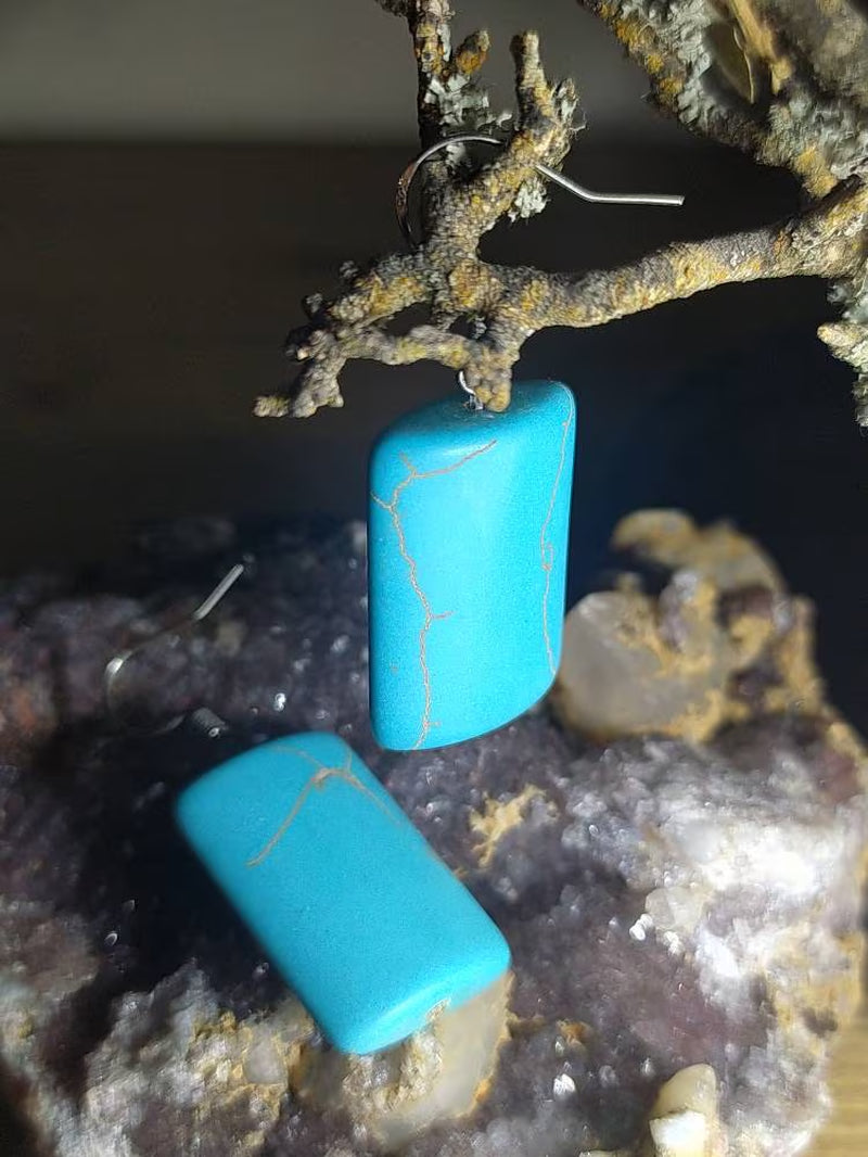 Turquoise and Sterling Silver 925, Beautiful Earrings Handmade with Love, an Exclusive Product, Valentine Day Gift Idea.