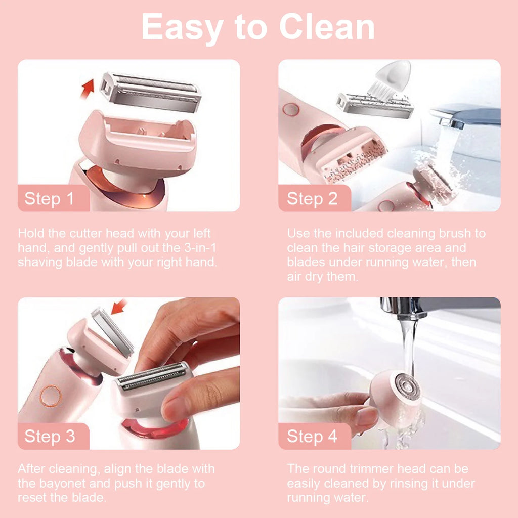 Woman Electric Razor, Rechargeable Cordless Shaver for Woman Face Leg Bikini, Wet Dry Use