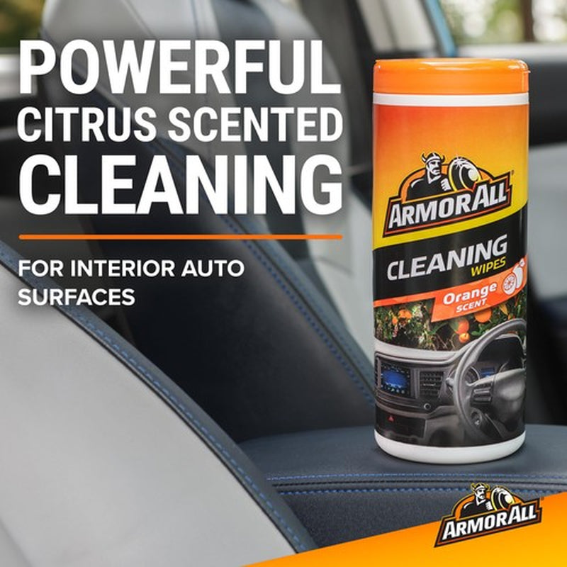 Armor All 25 Count Orange Surface Cleaning Wipes for Automotive Care