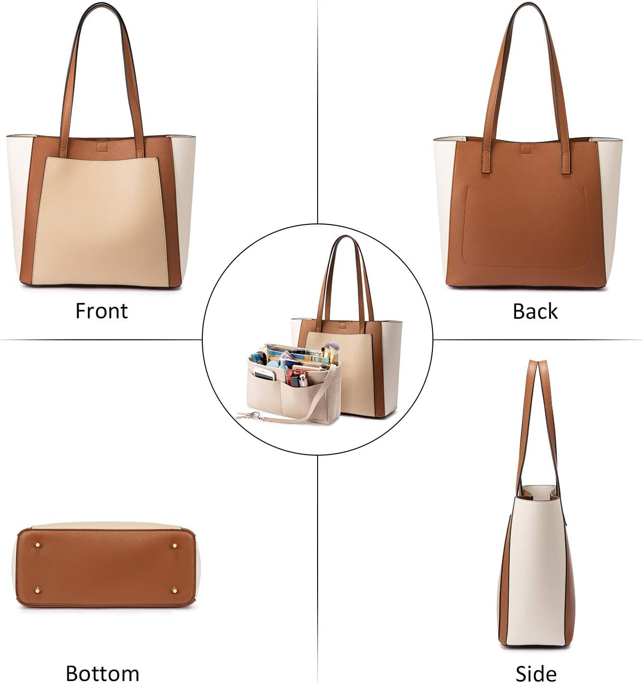 Tote Bag for Women Satchel Handbags with Purse Organizer Insert Shoulder Bags
