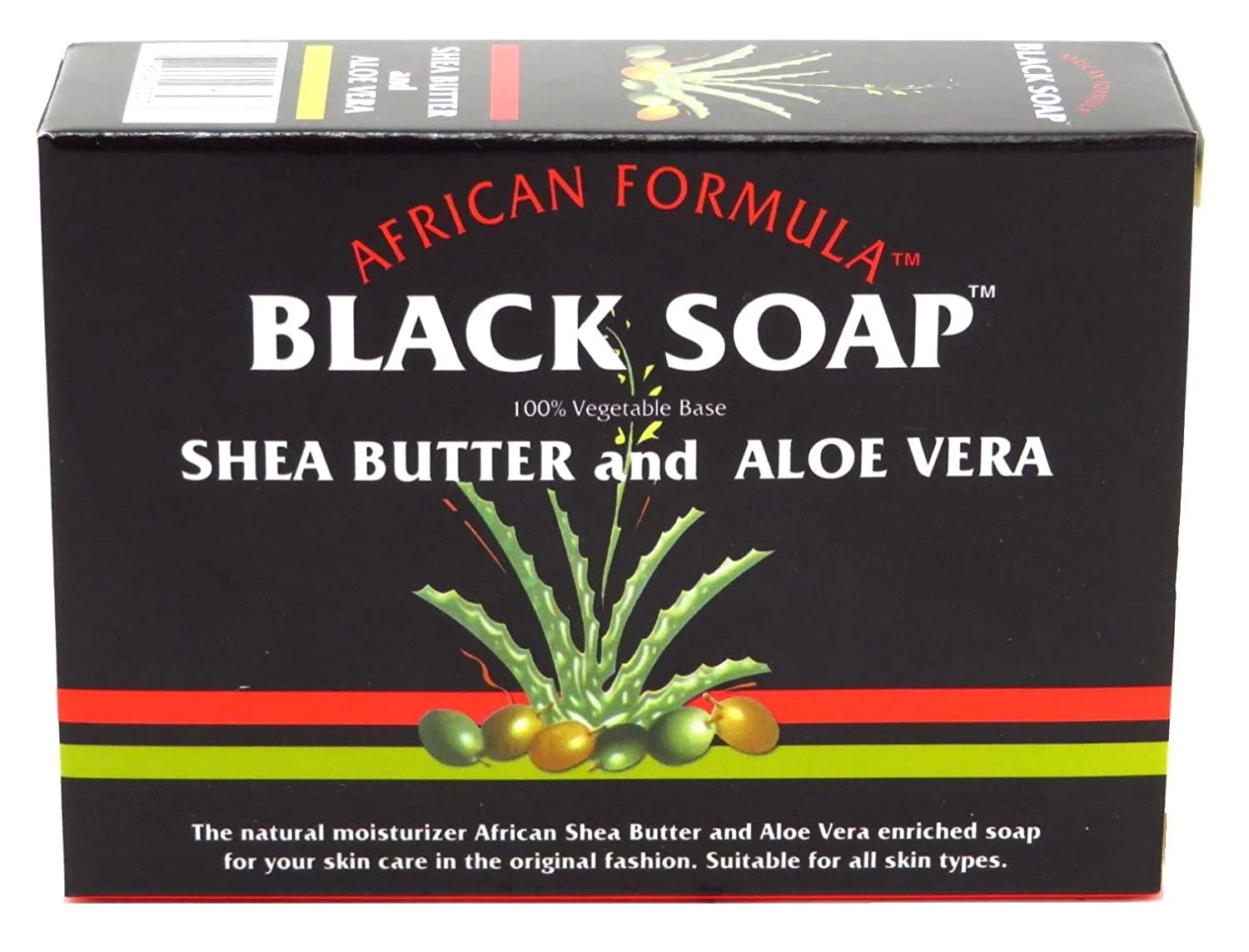 African Formula Black Soap Shea Butter and Aloe Vera, 3.5 Oz