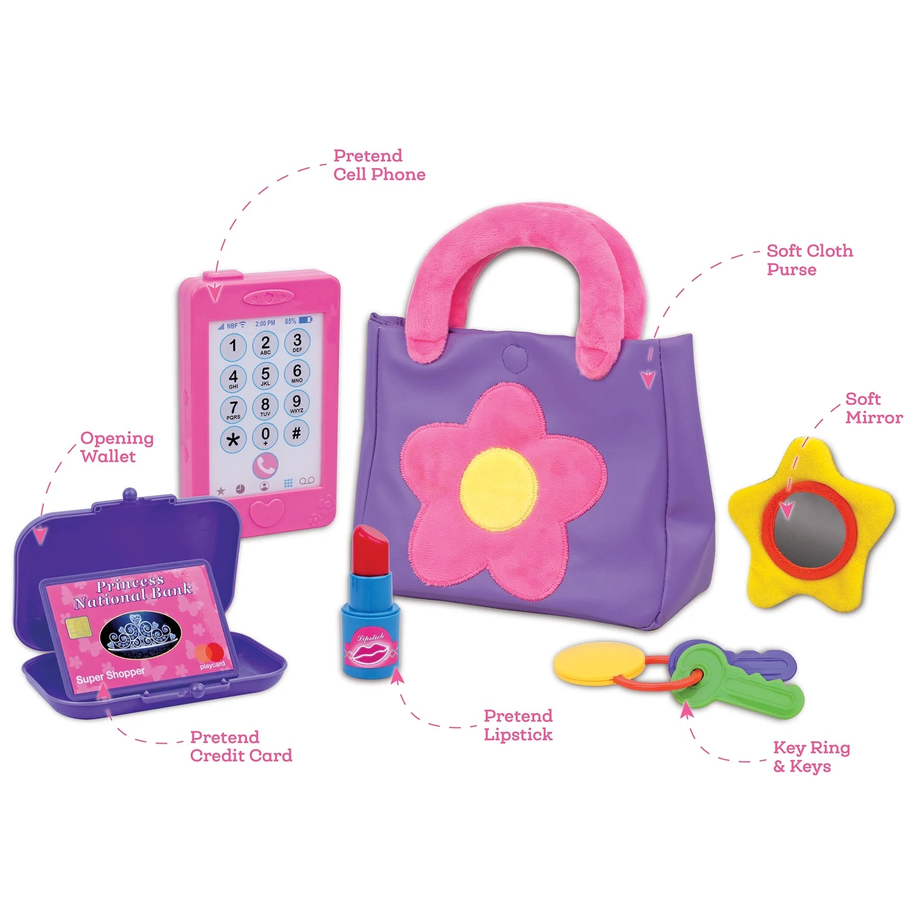 Let'S Pretend Play Purse Set Designed for Children Ages 2+ Years