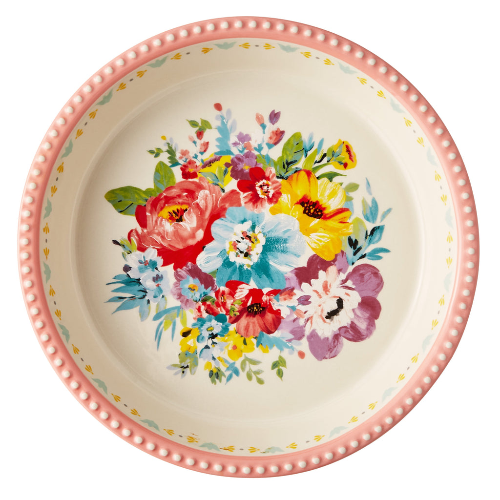 Sweet Romance Blossoms 9-Inch Ceramic Pie Plate