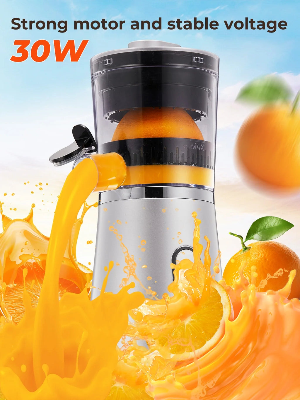 Electric Citrus Juicer Hands Free, Orange Lime Grapefruit Juicer Squeezer, One Touch Operation, Easy to Clean Juice Maker
