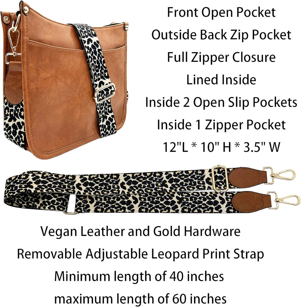 Women'S Leopard Guitar Strap Crossbody Purse Shoulder Bucket Cross-Body Purse