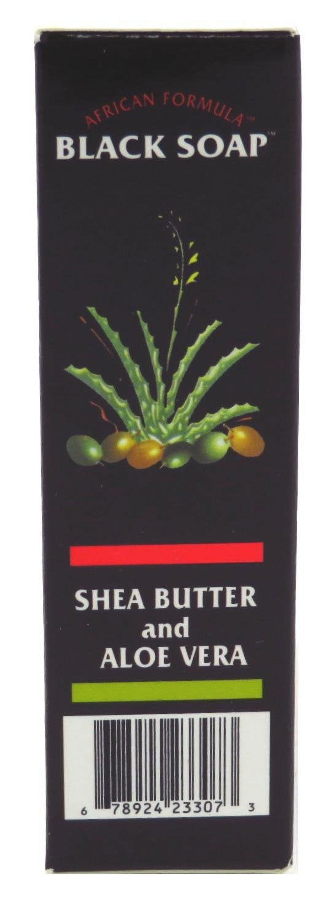 African Formula Black Soap Shea Butter and Aloe Vera, 3.5 Oz