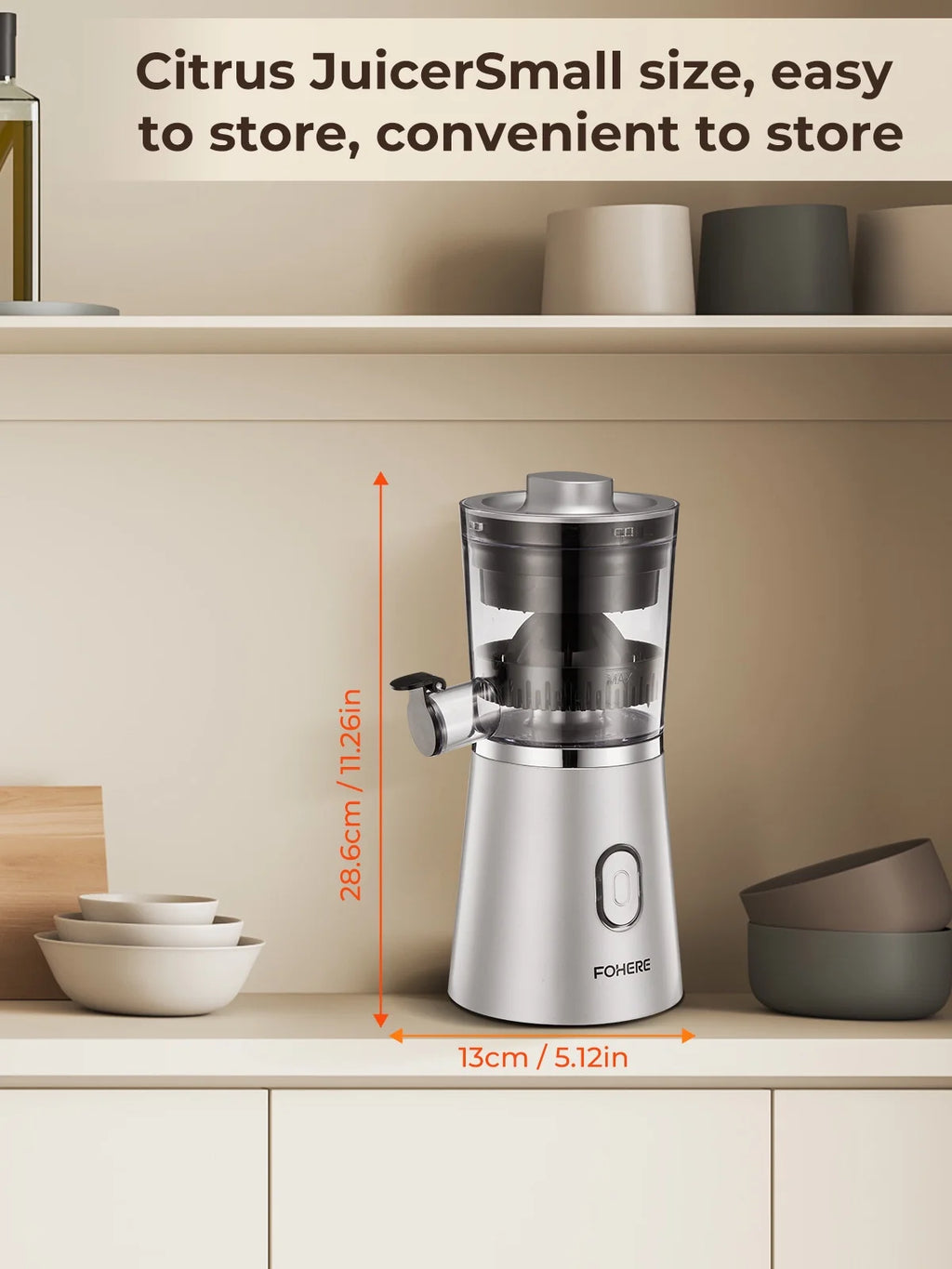 Electric Citrus Juicer Hands Free, Orange Lime Grapefruit Juicer Squeezer, One Touch Operation, Easy to Clean Juice Maker