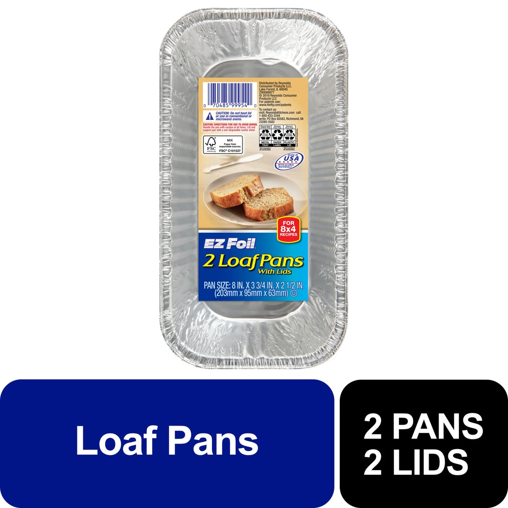 Loaf Pans with Lids, 8 X 3.75 Inch, 2 Count