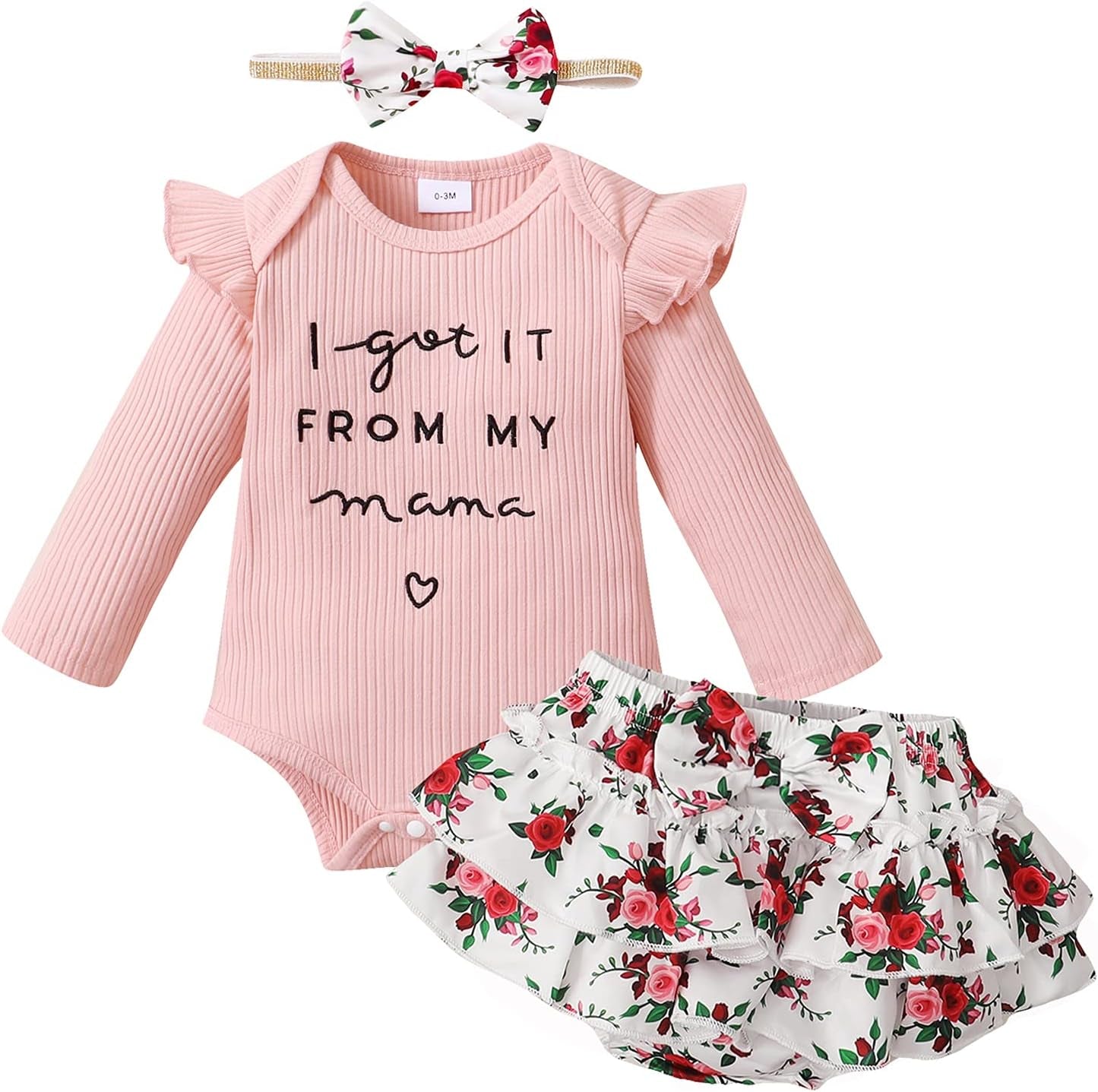 Newborn Infant Baby Girl Clothes Outfits Romper Baby Girl Skirt Set Floral Baby Clothes for Girls Fall Winter