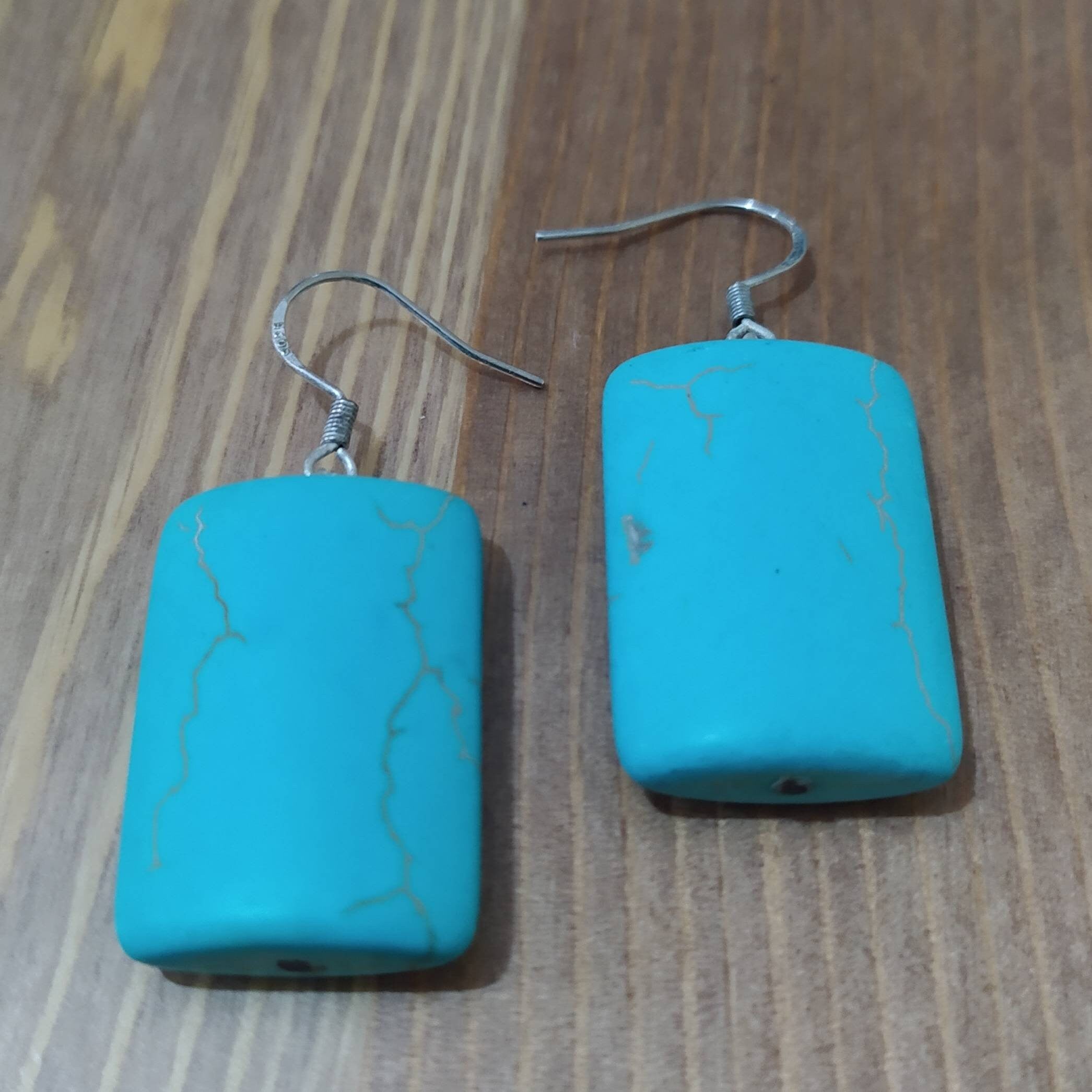 Turquoise and Sterling Silver 925, Beautiful Earrings Handmade with Love, an Exclusive Product, Valentine Day Gift Idea.