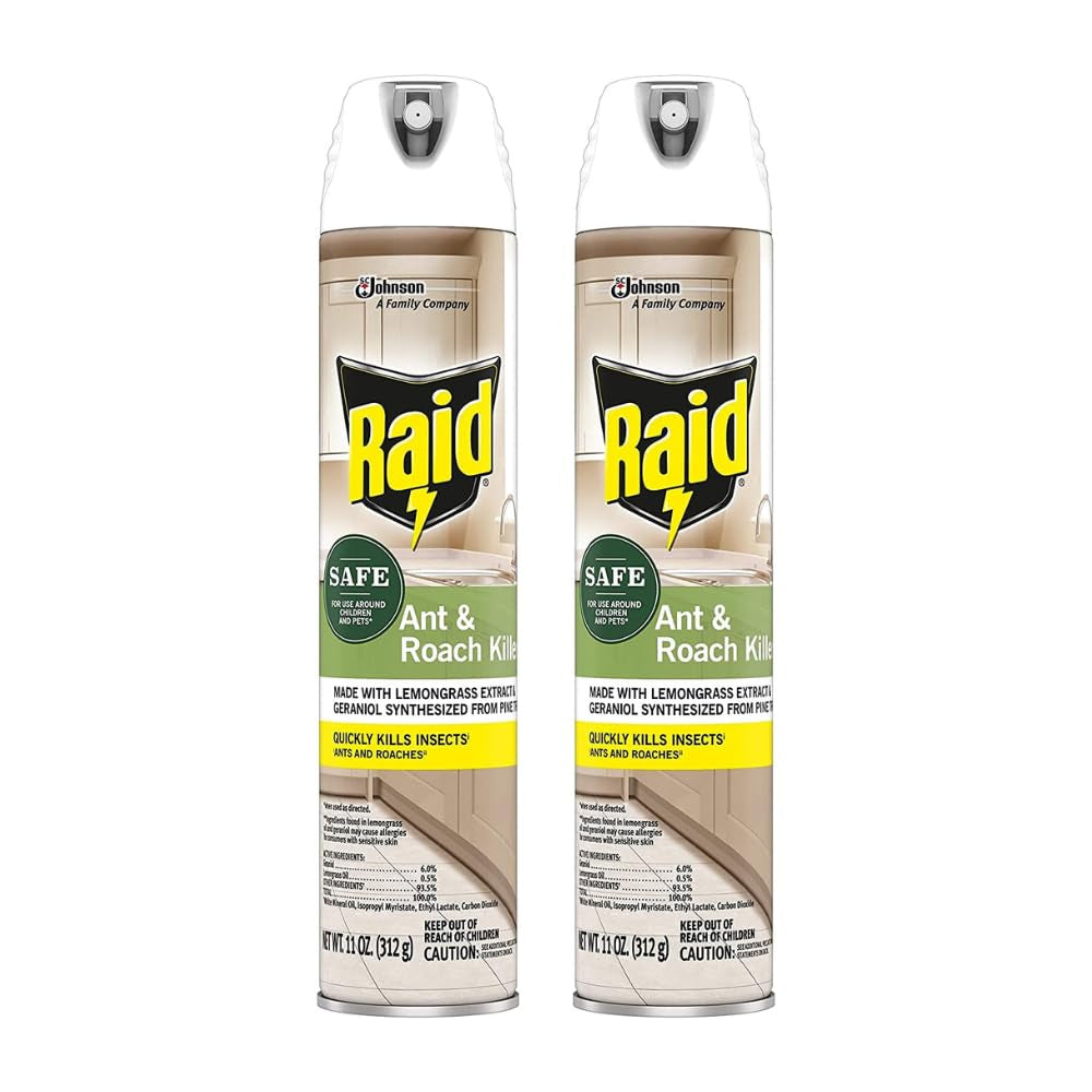 Ant and Roach Killer Aerosol Spray with Essential Oils (11 Ounce (Pack of 2))
