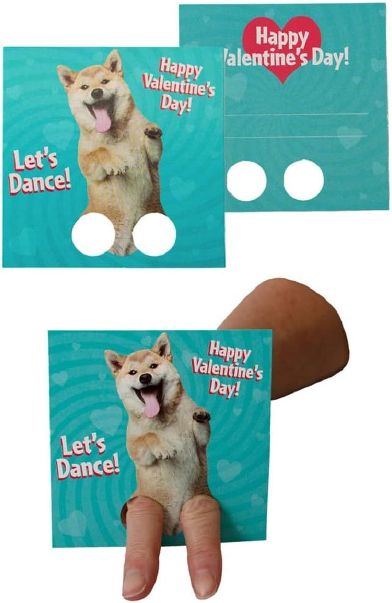Dancing Animals Finger Puppets 28 Card Valentine Exchange Box for Kids
