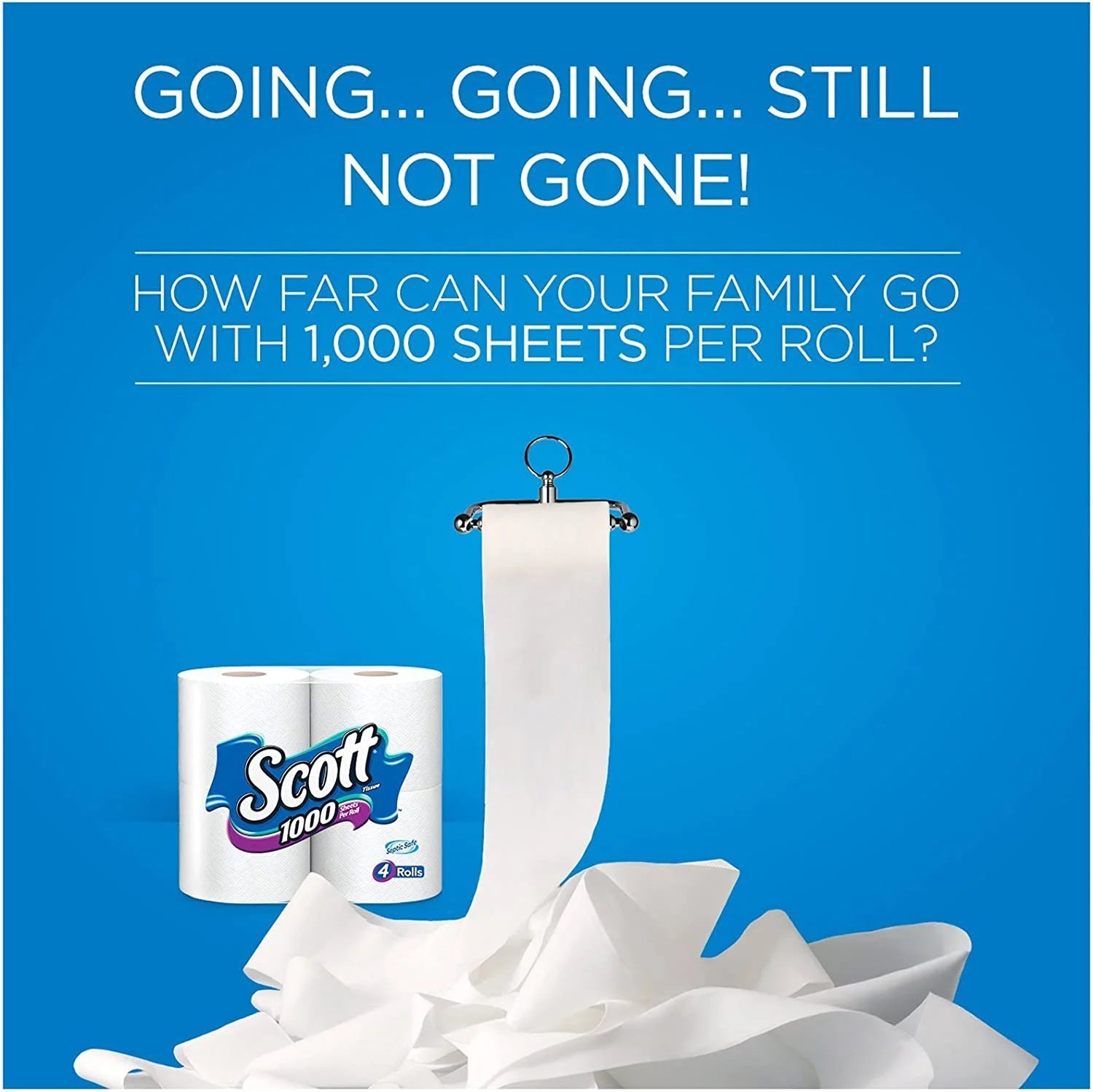Regular Roll Toilet Tissue, 1-Ply, White, Pack of 8 Rolls