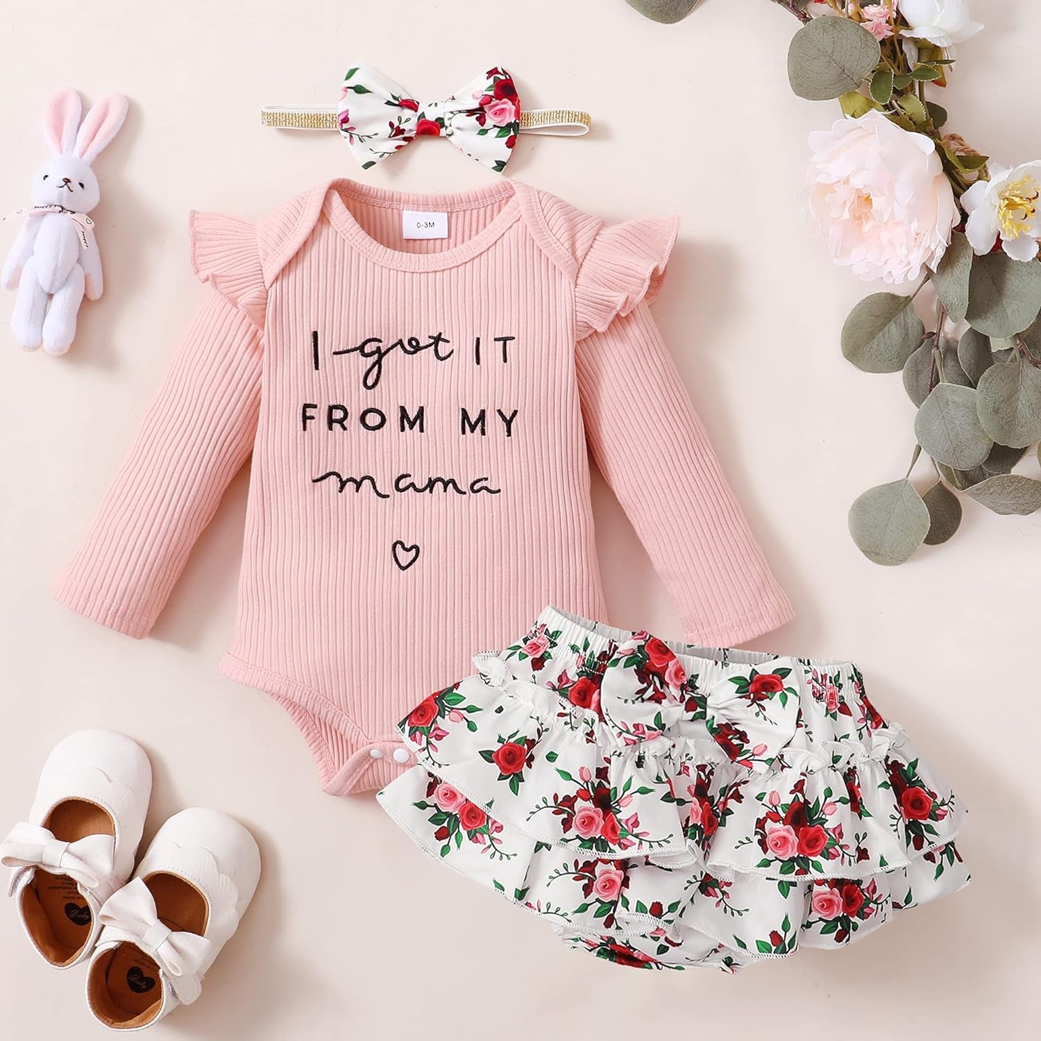 Newborn Infant Baby Girl Clothes Outfits Romper Baby Girl Skirt Set Floral Baby Clothes for Girls Fall Winter
