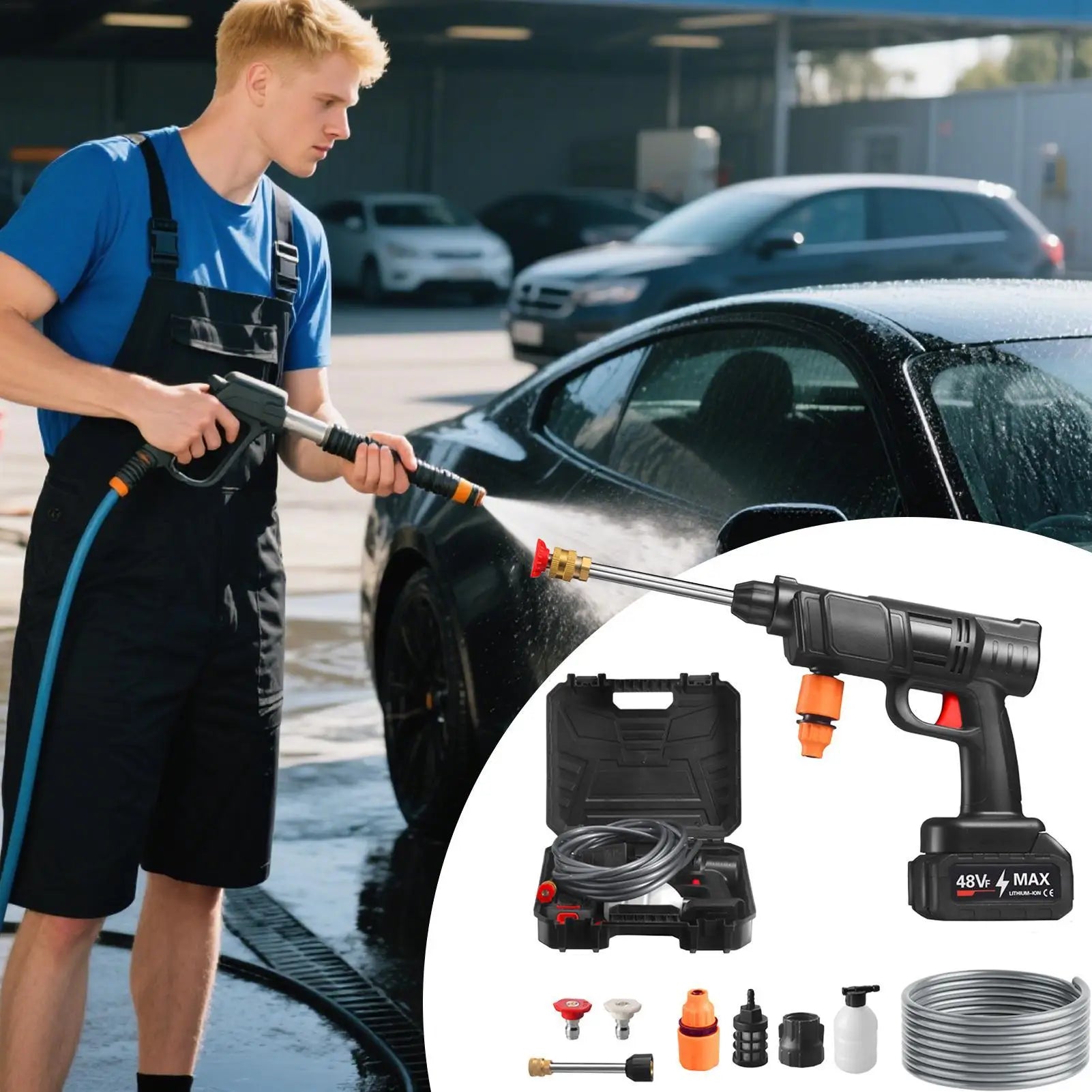 Portable Power Washer Electric Portable Cordless Washer Sprayer Rechargeable Sprayer Cleaner Machine Handheld Car Wash