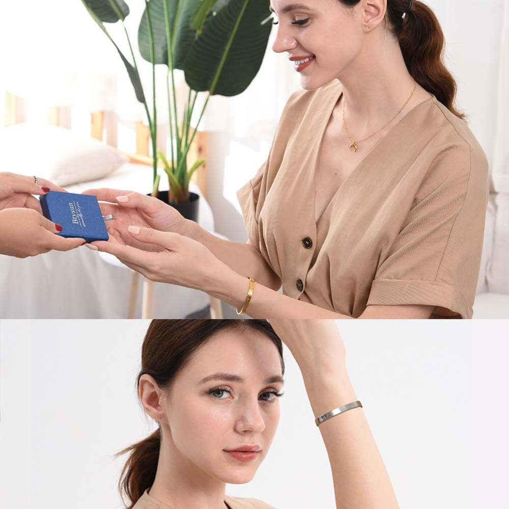 Inspirational Cuff Bracelet Bangle for Women Teen Girls - Birthday Jewelry Quotes - Friend Gift for Her Mom