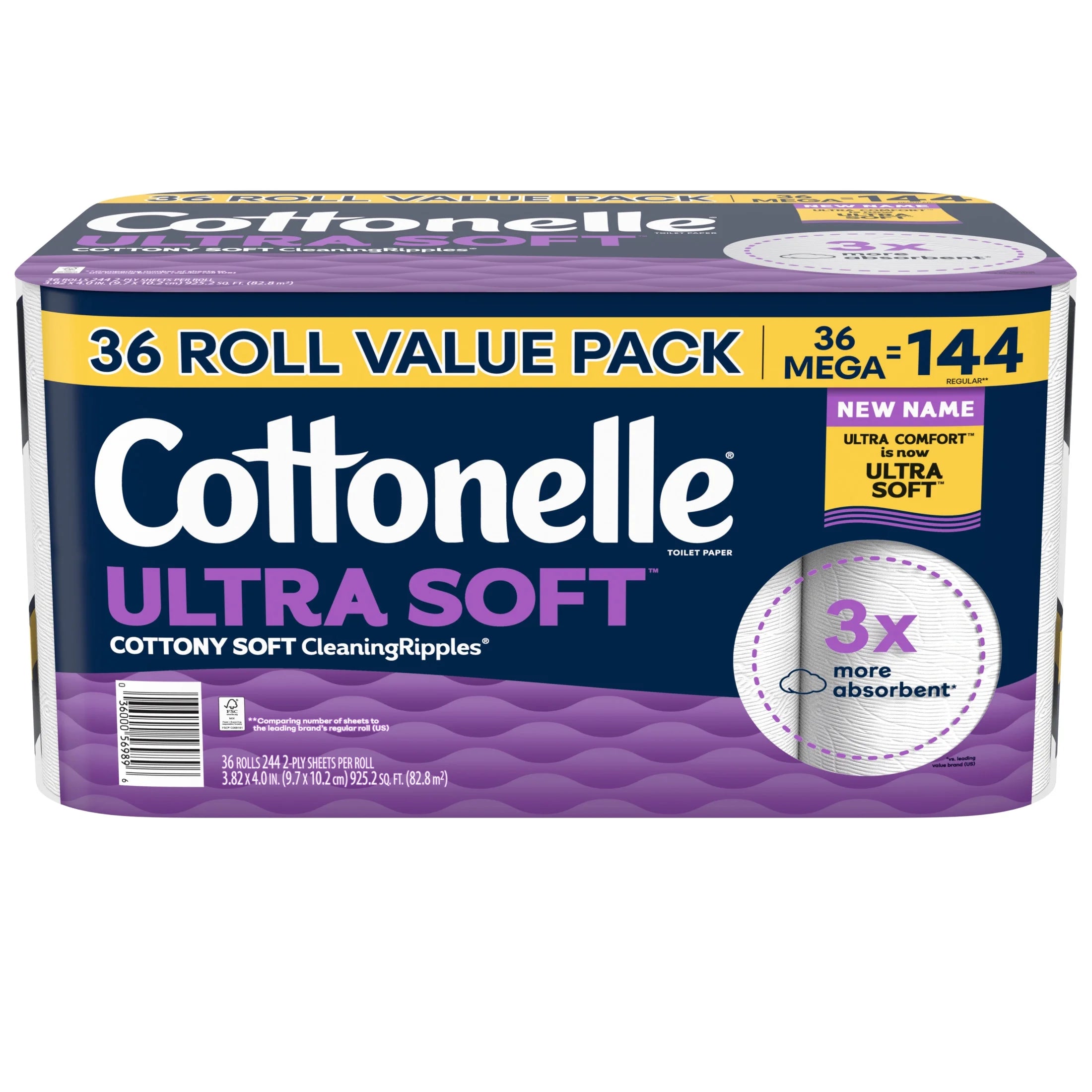Ultra Soft Toilet Paper, Strong Toilet Tissue, 36 Mega Rolls