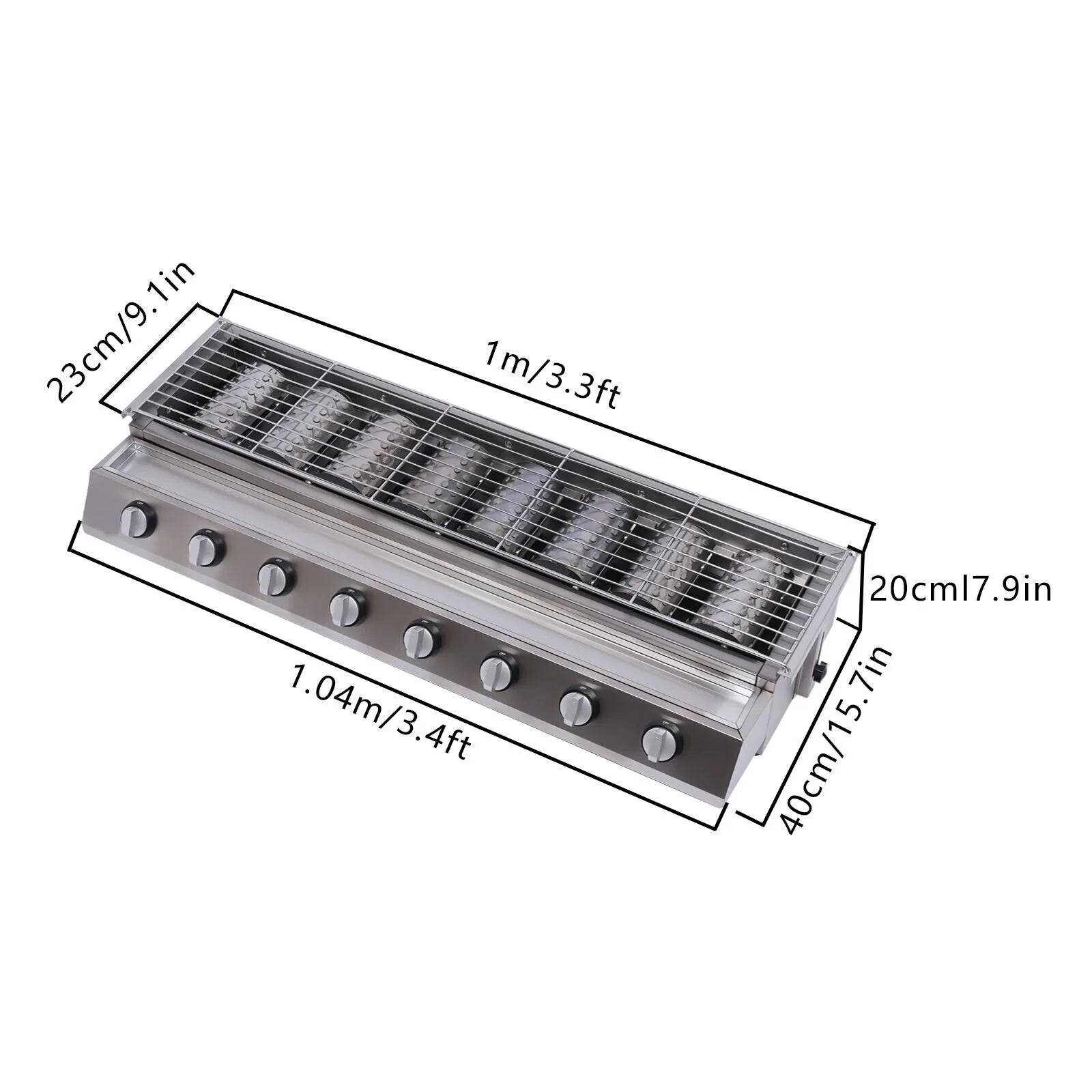 8 Burners High Efficient Barbecue Grill Commercial Outdoor Smokeless BBQ Grills