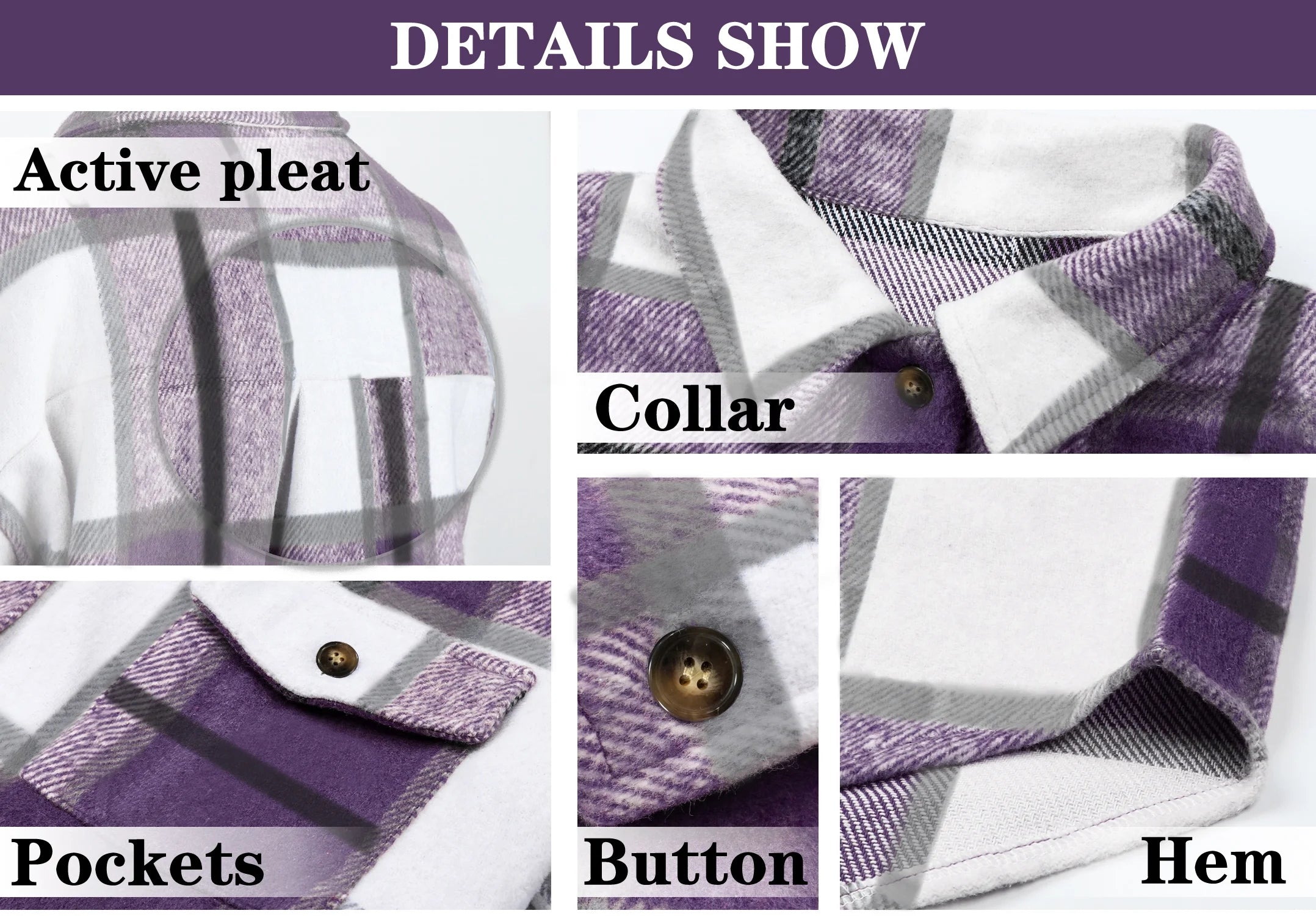 Flannel Shirts for Women Plaid Jackets Long Sleeve Shackets Womens Button down Coats Warm Blouses