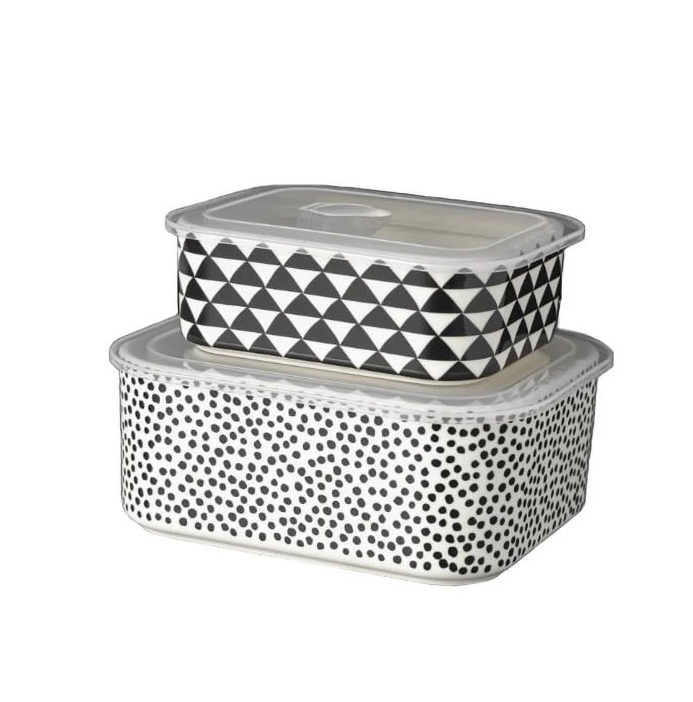 4-Piece Rectangle Ceramic Baking Dish & Lid Set - Dot