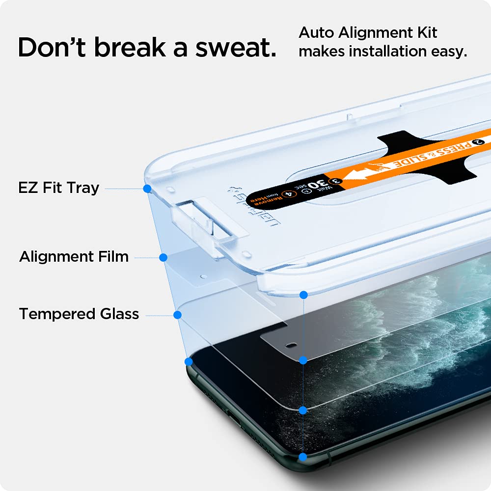 Spigen GlasTR EZ FIT Screen Protector for iPhone 18 Pro, 17 Pro, 17, 16 Pro